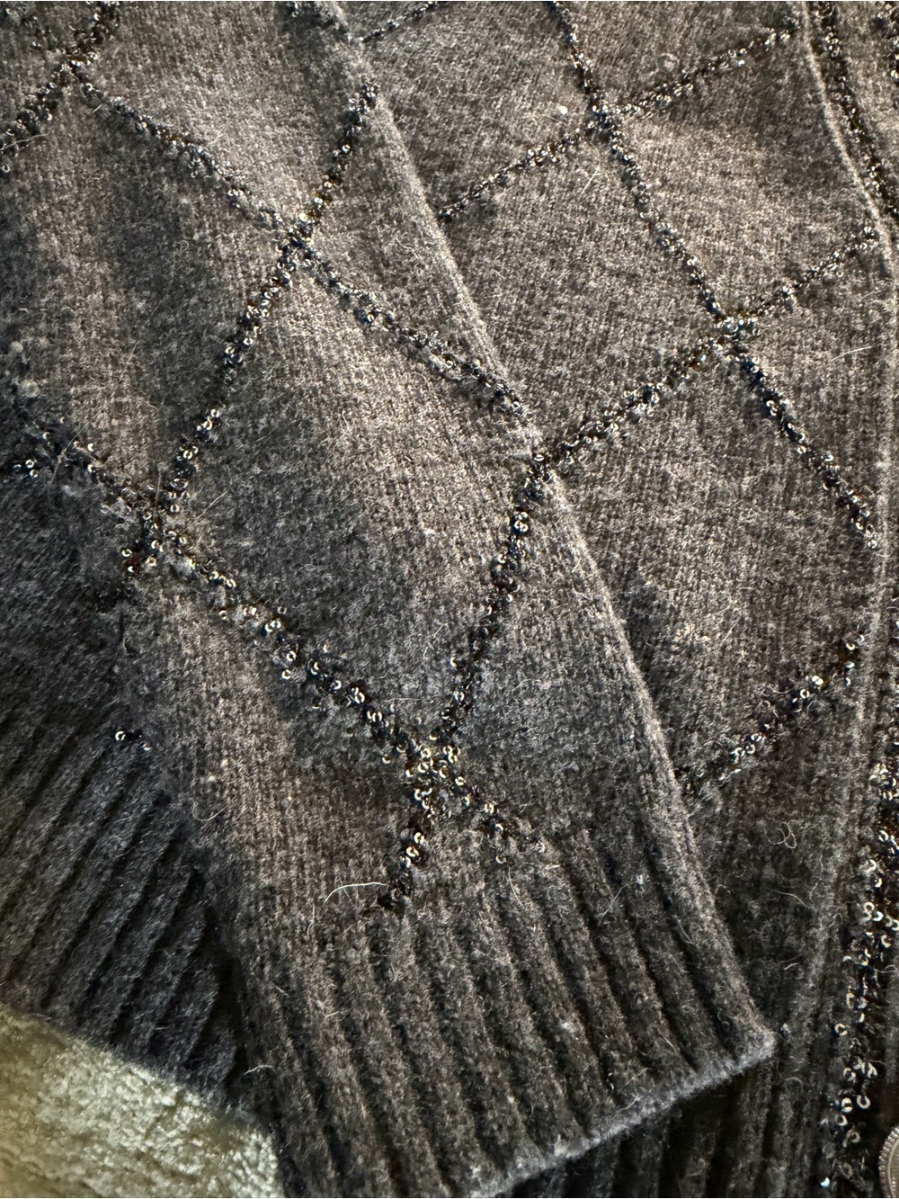 Christian Lacroix Wool V-Neck Boxy Sweater Cardigan with Embellishments. size S - Picture 10 of 11